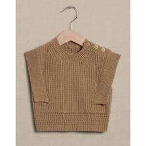Banana Republic Baby Sweater Vest Tan Beige Ribbed Knit 18-24M Cozy Fall Winter